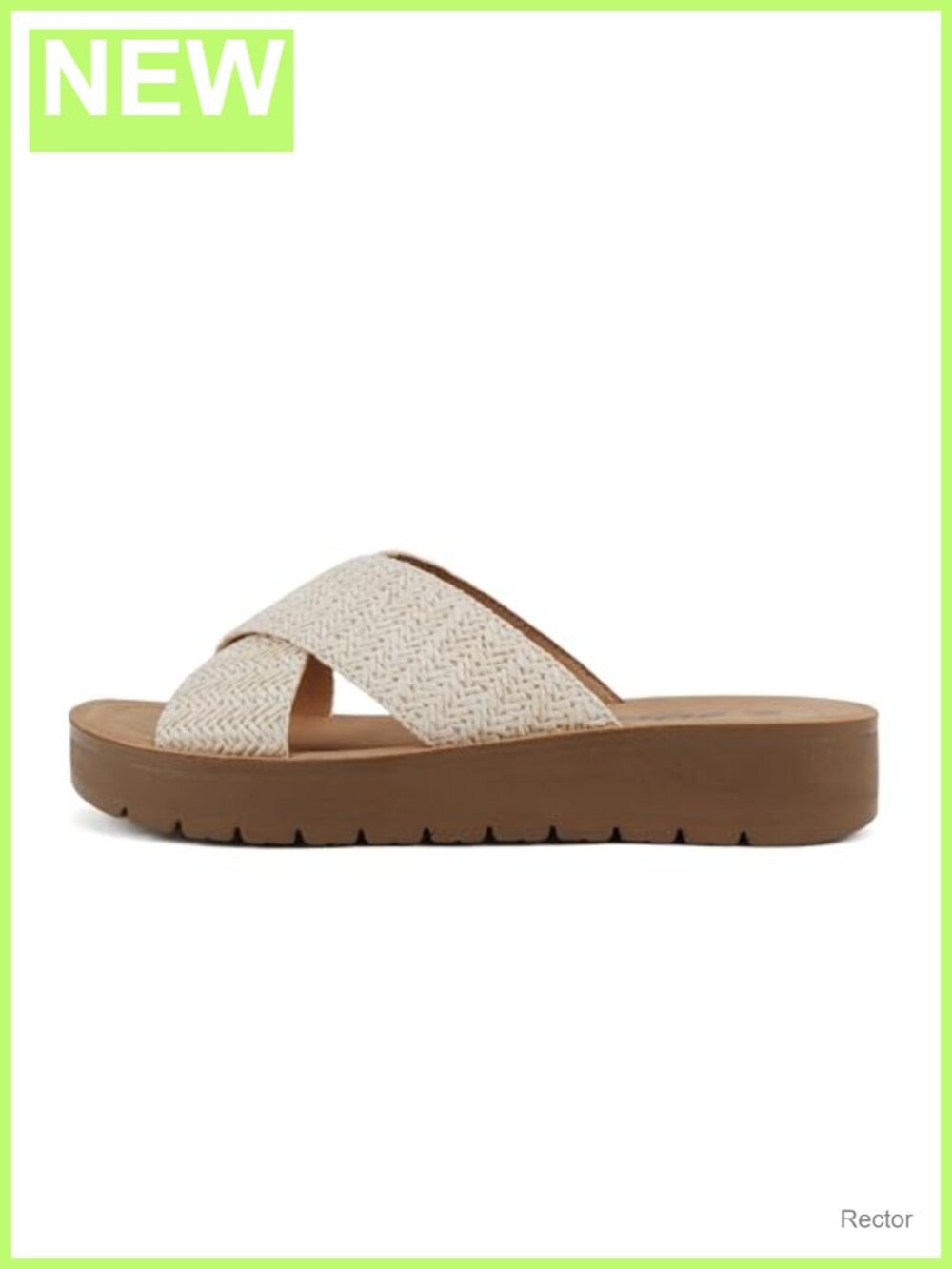 Women Open Toe Crisscross Band Slide Sandals Platform Wedge Slip On
